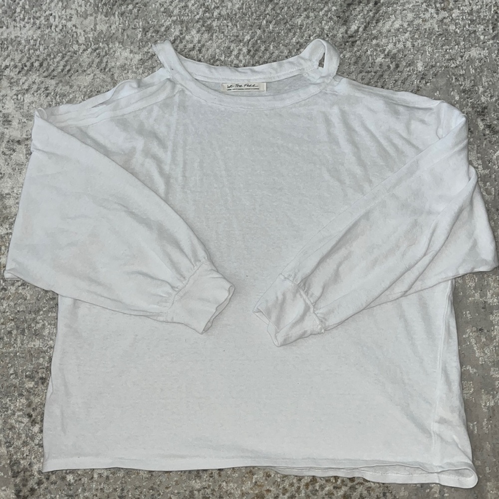 We the Free Free People FP White Cold Shoulder Top